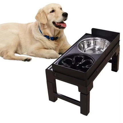 Height Adjustable Pet Feeding Bowl Dog Bowl Elevated Pet Dish Food Water Bowl
