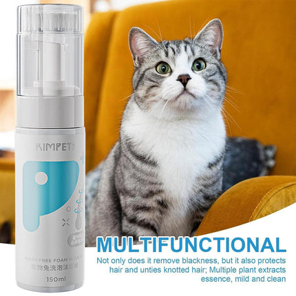 150ml Pet Dry Cleaning Foam Free Clear Body Wash Mousse for Dogs and Cats