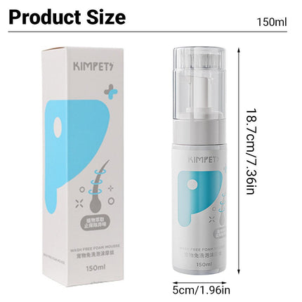 150ml Pet Dry Cleaning Foam Free Clear Body Wash Mousse for Dogs and Cats