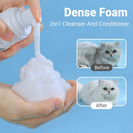 150ml Pet Dry Cleaning Foam Free Clear Body Wash Mousse for Dogs and Cats