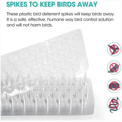10pcs Clear Anti Bird Spikes for Indoor and Outdoor Bird Repellent Mat Set