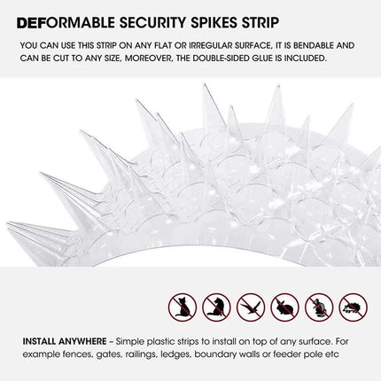 10pcs Clear Anti Bird Spikes for Indoor and Outdoor Bird Repellent Mat Set