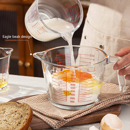 Glass Measuring Cup Large Capacity Thickened Heat Resistant Kitchen Baking Tool