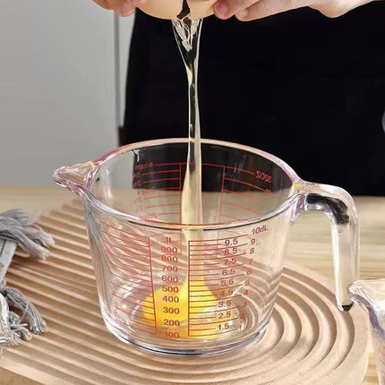 Glass Measuring Cup Large Capacity Thickened Heat Resistant Kitchen Baking Tool
