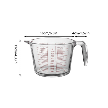 Glass Measuring Cup Large Capacity Thickened Heat Resistant Kitchen Baking Tool