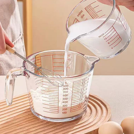 Glass Measuring Cup Large Capacity Thickened Heat Resistant Kitchen Baking Tool