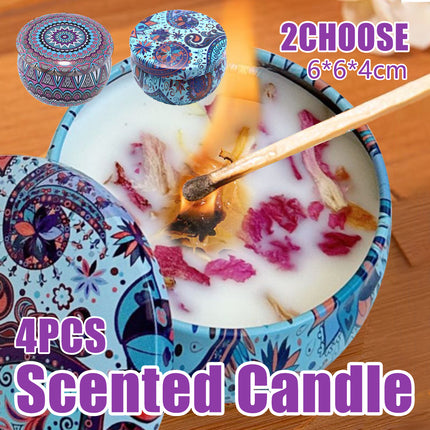 Scented Candle 4pcs Lavender Floral Gift Candles Purple Birthday Present Decor