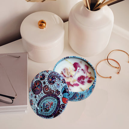 Scented Candle 4pcs Lavender Floral Gift Candles Purple Birthday Present Decor