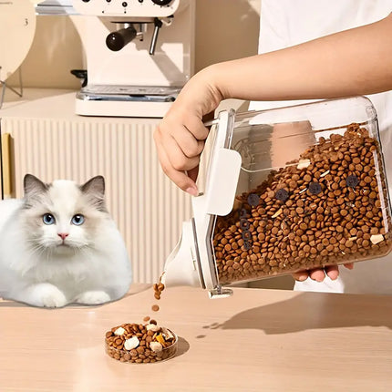 2Sizes Portable Transparent Grain Storage Jar Cat Food Rice Snack Tea Container
