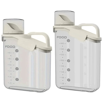 2Sizes Portable Transparent Grain Storage Jar Cat Food Rice Snack Tea Container