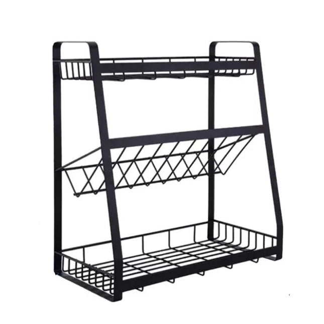 3 Tier Spice Rack Storage Kitchen Condiment Storage Cabinet Shelf Organizer