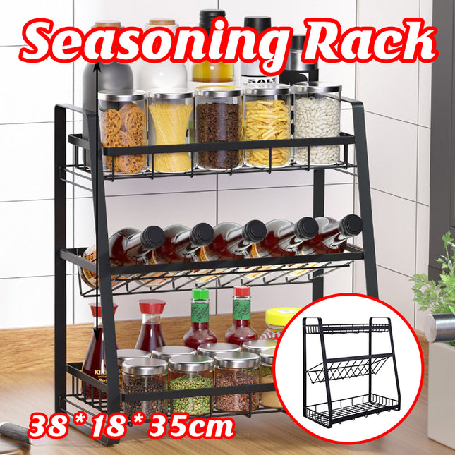 3 Tier Spice Rack Storage Kitchen Condiment Storage Cabinet Shelf Organizer