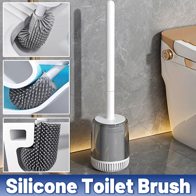 Silicone Toilet Brush Bathroom Cleaning Tool Household Toilet Brush Holder Set