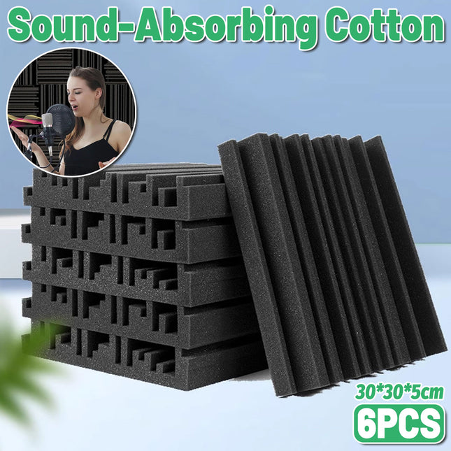 Acoustic Studio Absorption Foam Panel 6pcs 30x30cm Sound Proof Wall Panels