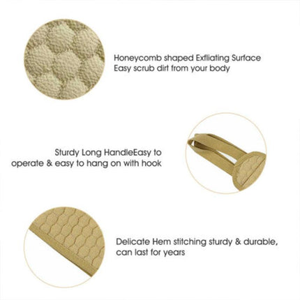 New Bath Shower Exfoliating Back Strap Loofah Body Sponge Scrubber Spa Brush - Aimall