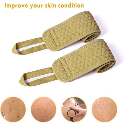 New Bath Shower Exfoliating Back Strap Loofah Body Sponge Scrubber Spa Brush - Aimall