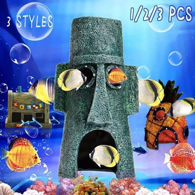 For Alien Spongebob Pineapple House Hole Fish Tank Decoration Aquarium Ornament - Aimall