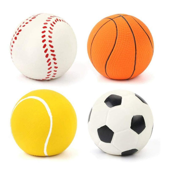 4/12Pk Mini Pet Sports Rubber Balls Dog Puppy Play Throw Fetch Training Cat Toy - Aimall