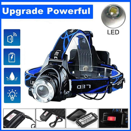 LED Headlamp Rechargeable Headlight Light Head Torch Lamp Flashlight AU Stock Aimall
