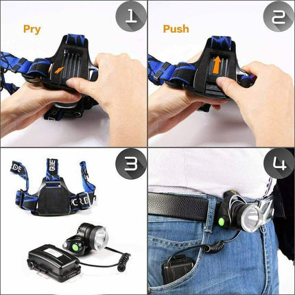 LED Headlamp Rechargeable Headlight Light Head Torch Lamp Flashlight AU Stock Aimall