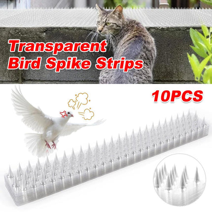 10pcs Clear Anti Bird Spikes for Indoor and Outdoor Bird Repellent Mat Set