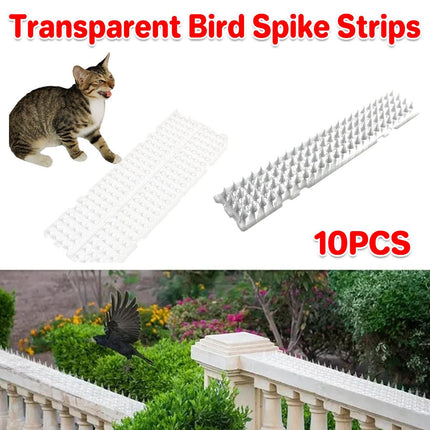 10pcs Clear Anti Bird Spikes for Indoor and Outdoor Bird Repellent Mat Set