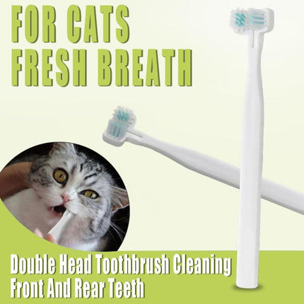 Double Head Toothbrush Dog Pet Cat Brush Dental Health Gum Care Cleaning Teeth - Aimall