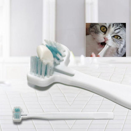 Double Head Toothbrush Dog Pet Cat Brush Dental Health Gum Care Cleaning Teeth - Aimall
