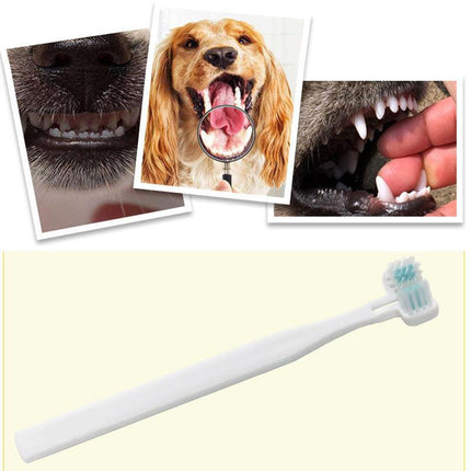 Double Head Toothbrush Dog Pet Cat Brush Dental Health Gum Care Cleaning Teeth - Aimall