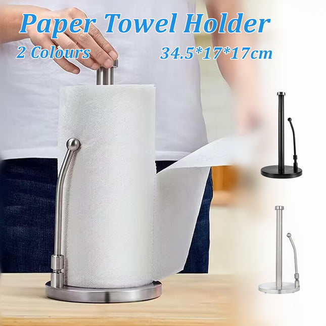 Stainless Steel Spring Paper Towel Holder for Restaurant Home Countertop Use