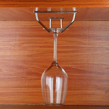 Wine Glass Cup Holder Hanging Bar Hanger Steel Wine Rack Shelf Champagne Storage - Aimall