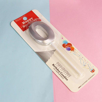 Classic Number Candles Individually Packed With Stand Birthday Make Up Ur Number Silver - Aimall