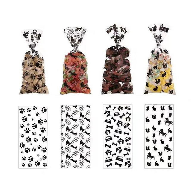 200x Opp Flat Pocket Cellophane Animals Halloween Kids Party Candy Packaging Bag - Aimall