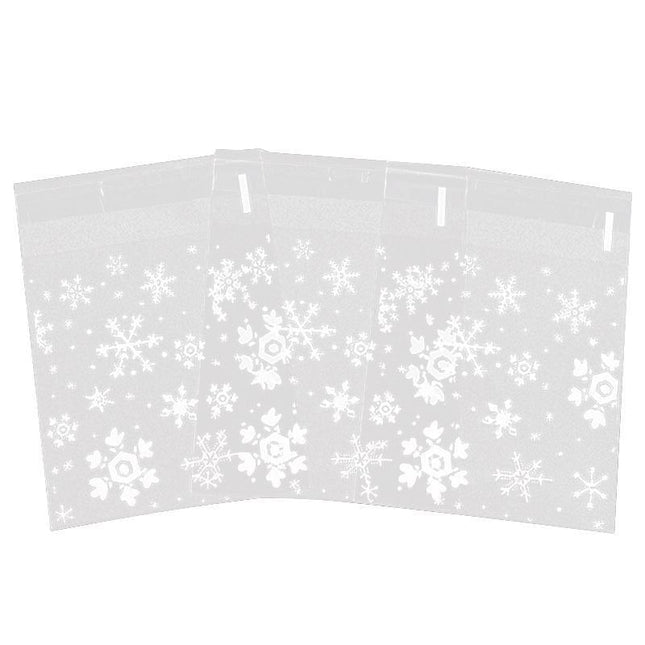 Clear Dots Self Adhesive Cookie Gift DIY Bag Plastic Candy Package Bags Snowflake - Aimall