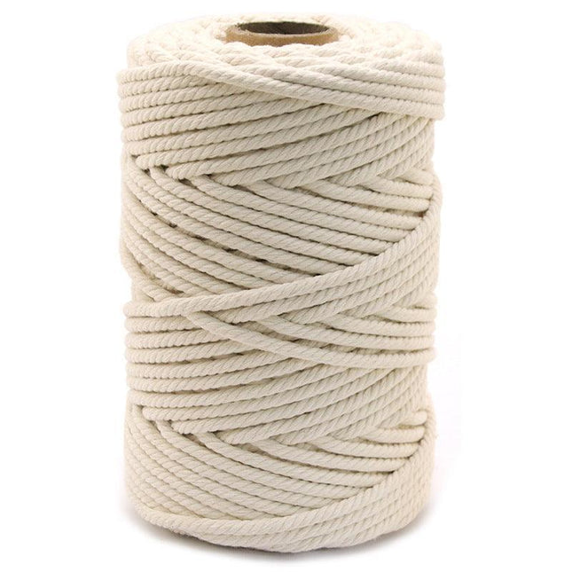 2/3/4MM Macrame Rope Natural Beige Cotton Twisted Cord Artisan Hand Craft - Aimall