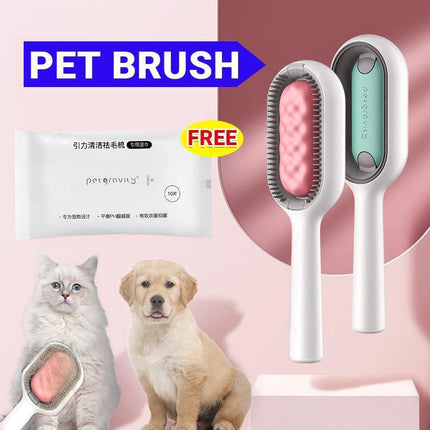 Universal Pet Knots Remover Multifunctional Cat Dog Cleaning Brush With Wipes - Aimall