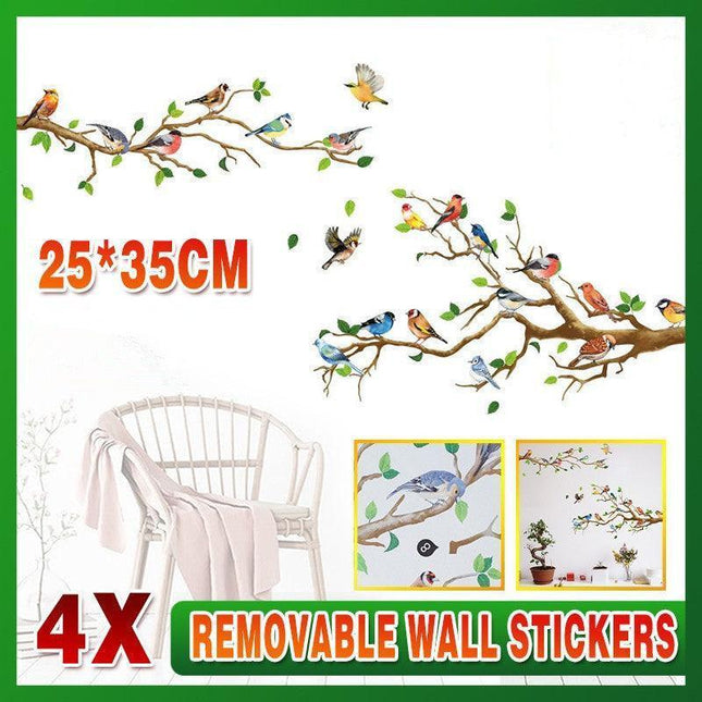 130*65CM Removable Wall Stickers Birds on Tree Branch Wall Decor Decal Home - Aimall