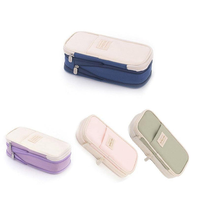 Zipper Pencil Case Pen Bag Organizer School Office Cosmetic Stationery Storage - Aimall