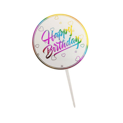 Happy Birthday Anniversary Wedding CakeCardboard Topper Acrylic Party Decoration - Aimall