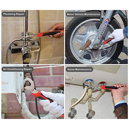 2PCS Snap N Grip Wrench Set Universal Adjustable Multi Function Spanner Tool - Aimall