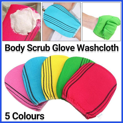 Fiber Cleaner Bath Glove Exfoliating Towel Body Rub Shower Scrub Glove Washcloth - Aimall