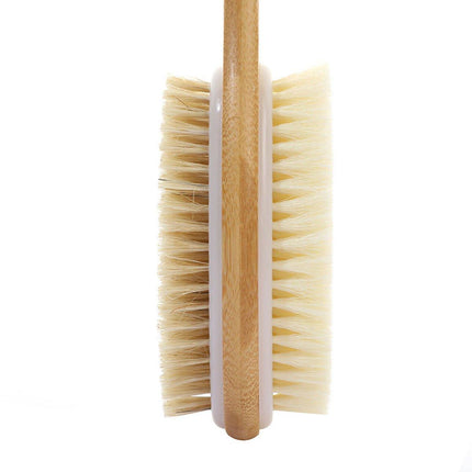 Double-sided Wooden Bristle Shower Bath Body Brush Long Handle Back Scrubber