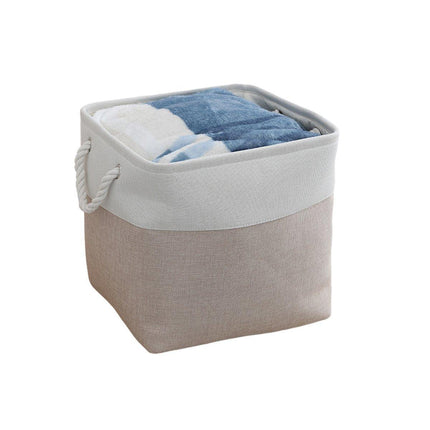 Large Linen Fabric Laundry Basket Home Storage Basket Dirty Clothes Bin Foldable