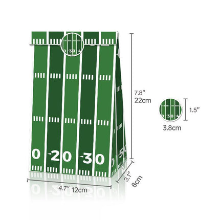 2set Football Touchdown Sports Game Party Candy Gift Kraft Paper Bags Birthday