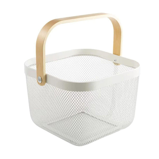 Hollow Iron Storage Basket for Fruit Vegetables Draining Organizer Kitchen Decor