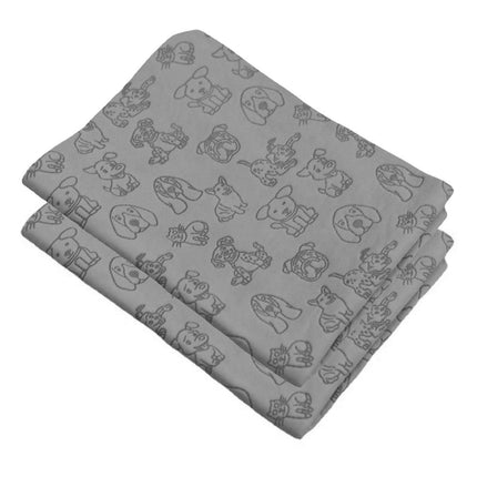 2PCS Quick Dry Absorbent Dog Bath Towels Soft Printed Cat Towel Set Pets