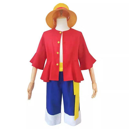 ONE PIECE Monkey D Luffy 2 Years Later Cosplay Costume with Hat Book Week Outfit AU - Aimall