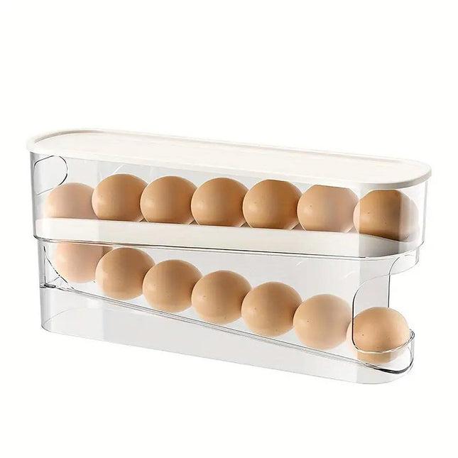 Household Slide Anti-drop Egg Box Refrigerator Door Automatic Rolling Egg Box