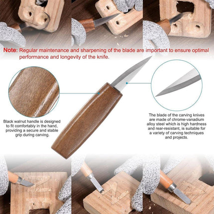 10PCS Wood Carving Tools Set Woodworking Whittling Chisels Cutters Hand Tool Kit