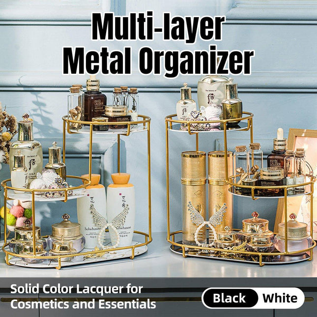 Round Multi-Tier Metal Storage Rack for Bathroom Vanity Kitchen Storage Rack